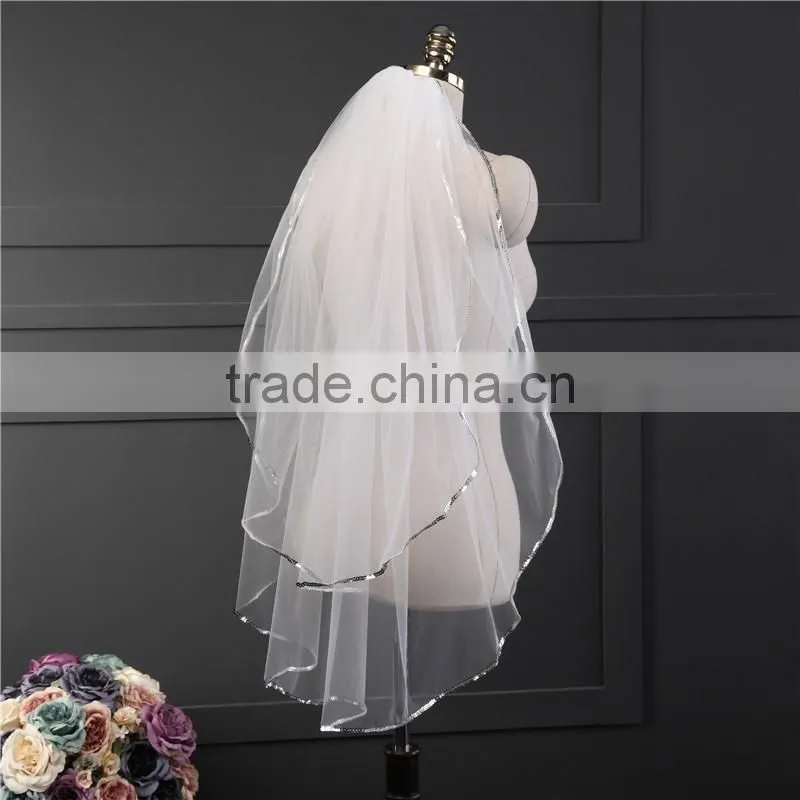 2017 wholesale bridal veils hot sale short elegant bridal wedding veils Fashionable short Tulle Wedding Bridal Veils HL32