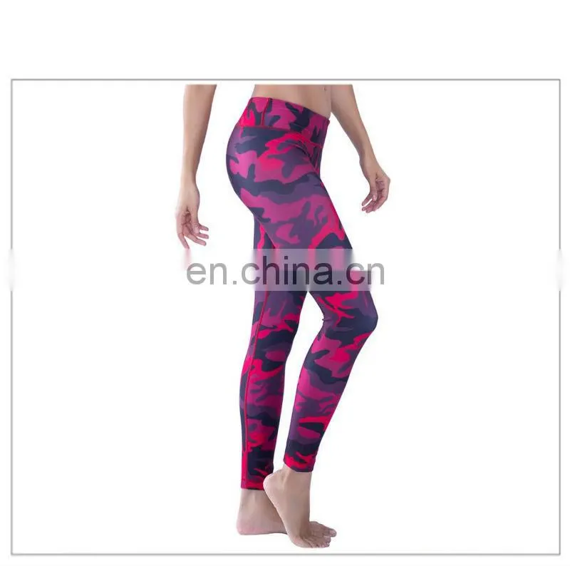 Polyester&Spandex Compression Camo Print Legging Fitness Yoga Pants