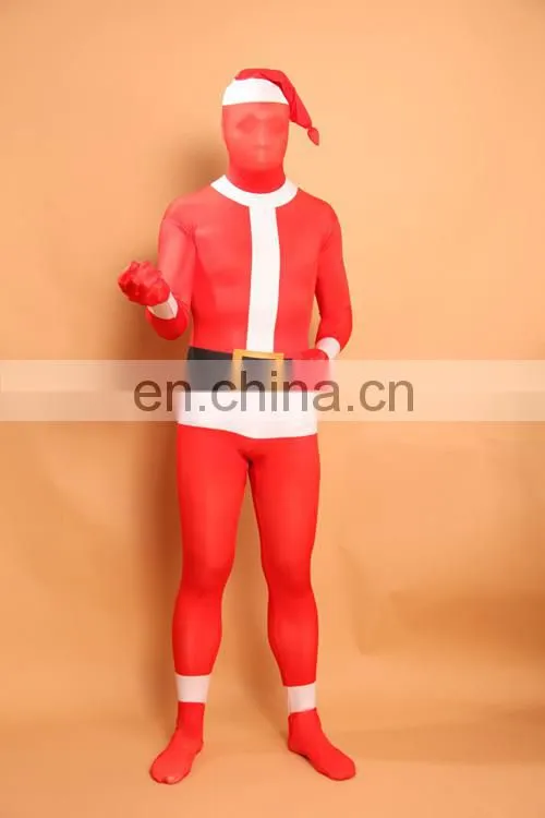 Spandex Santa Skin Suit Zentai Suits Fancy Dress Costume