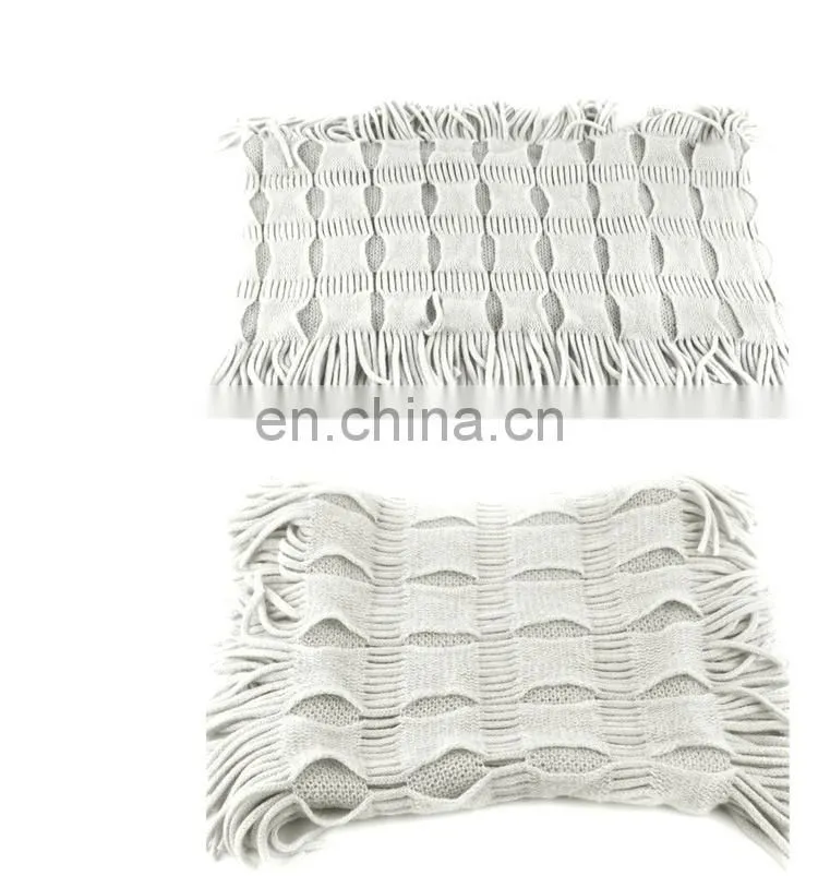 wholesale hot sell street fashion style mix color knit loop scarf with tassel