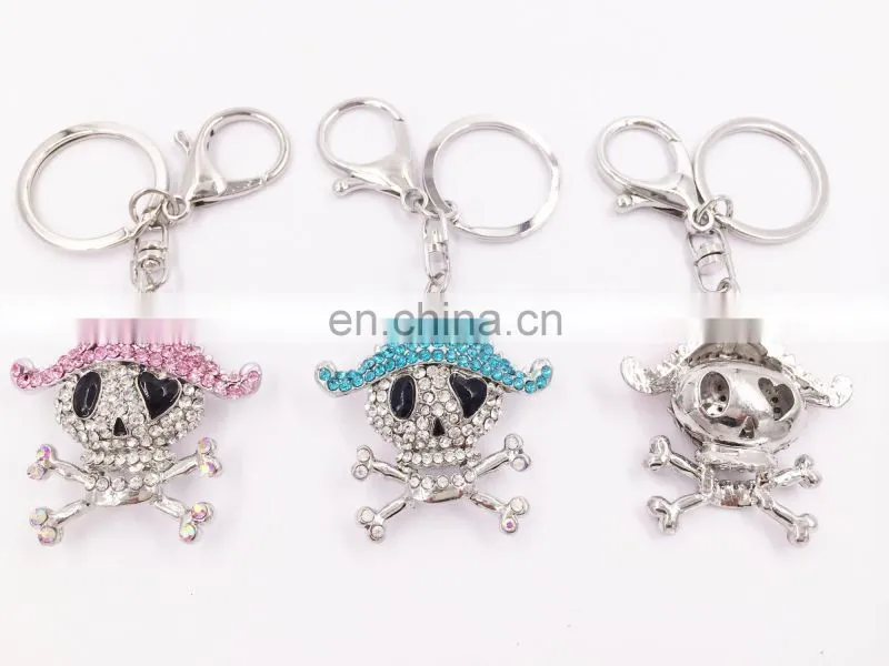 Hot Sale Fashion Hat Skeleton Pirates Keychain Motorcycle Key Chain