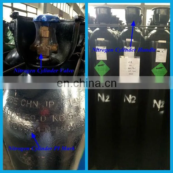 Best Selling TPED Certificate EN ISO9809-1 25E Valve Seamless Steel 50L Nitrogen Cylinder with 99.99% Purity