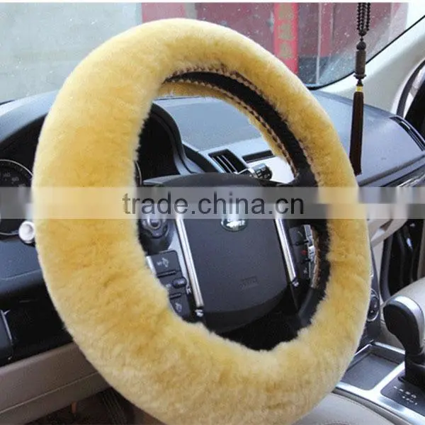 Genuine Sheepskin Car Steering Wheel Cover