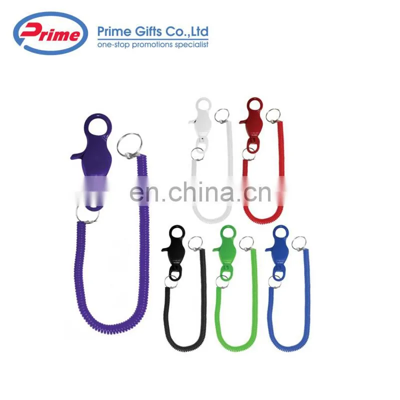 20" Coiled Casino Bungee Cord with Lobster Claw Lanyard