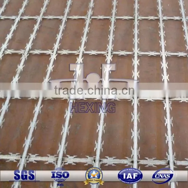 Hot dipped Galvanized Diamond Hole Welded Razor Wire Fence