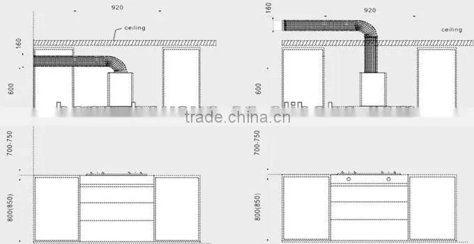 European style stainless steel cooker hood/CE approved