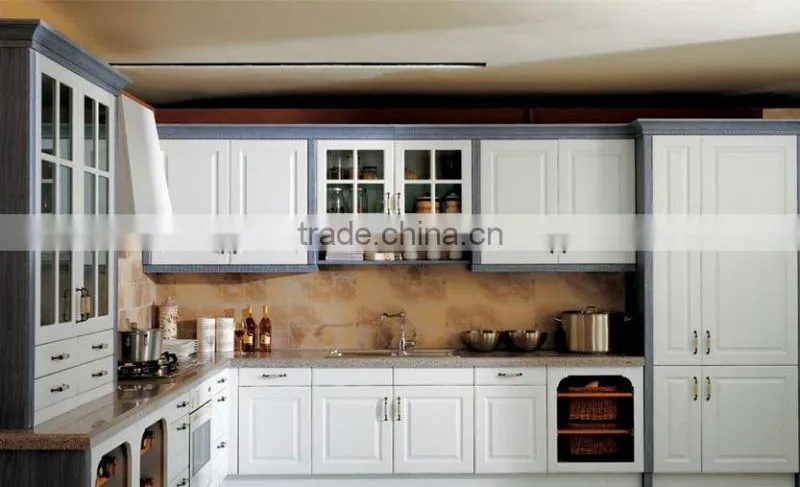 Assemble modular PVC membrane kitchen cabinets on sale( CDY-SP011)