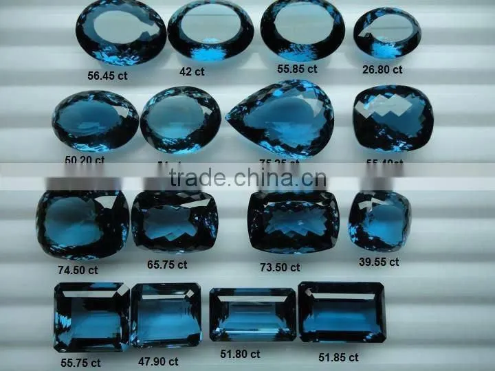 London Blue topaz oval Cut gems calibrated rose cut fine cabochon