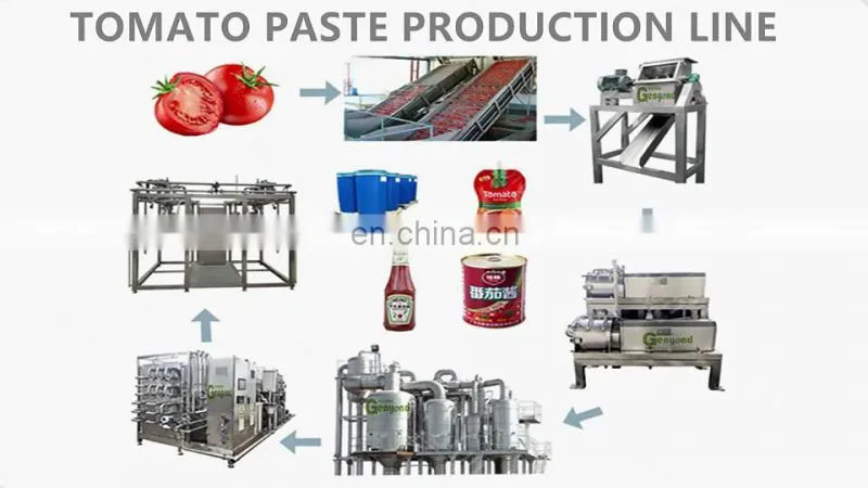 Factory tomato pulper evaporator sterilizer making machine canned Ketchup processing plant tomato sauce paste production line