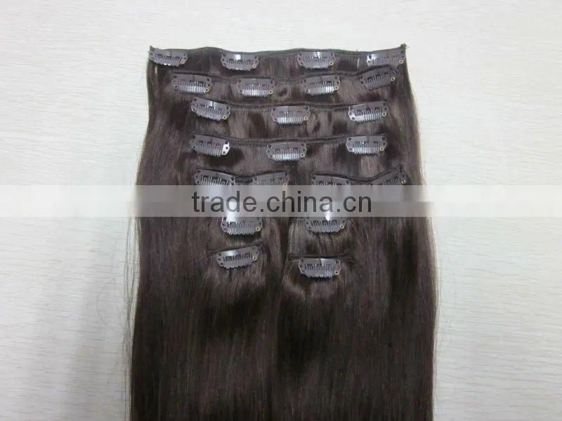 18" loose wave human hair clip in hair extensions 7pcs/set, 10pcs/set