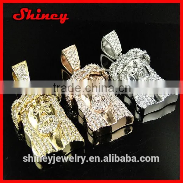 2014 yiwu china factory customize hip hop brass micro pave cz cross pendant