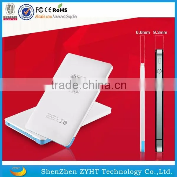 New products 2016 phone charger slim shape power bank polymer battery