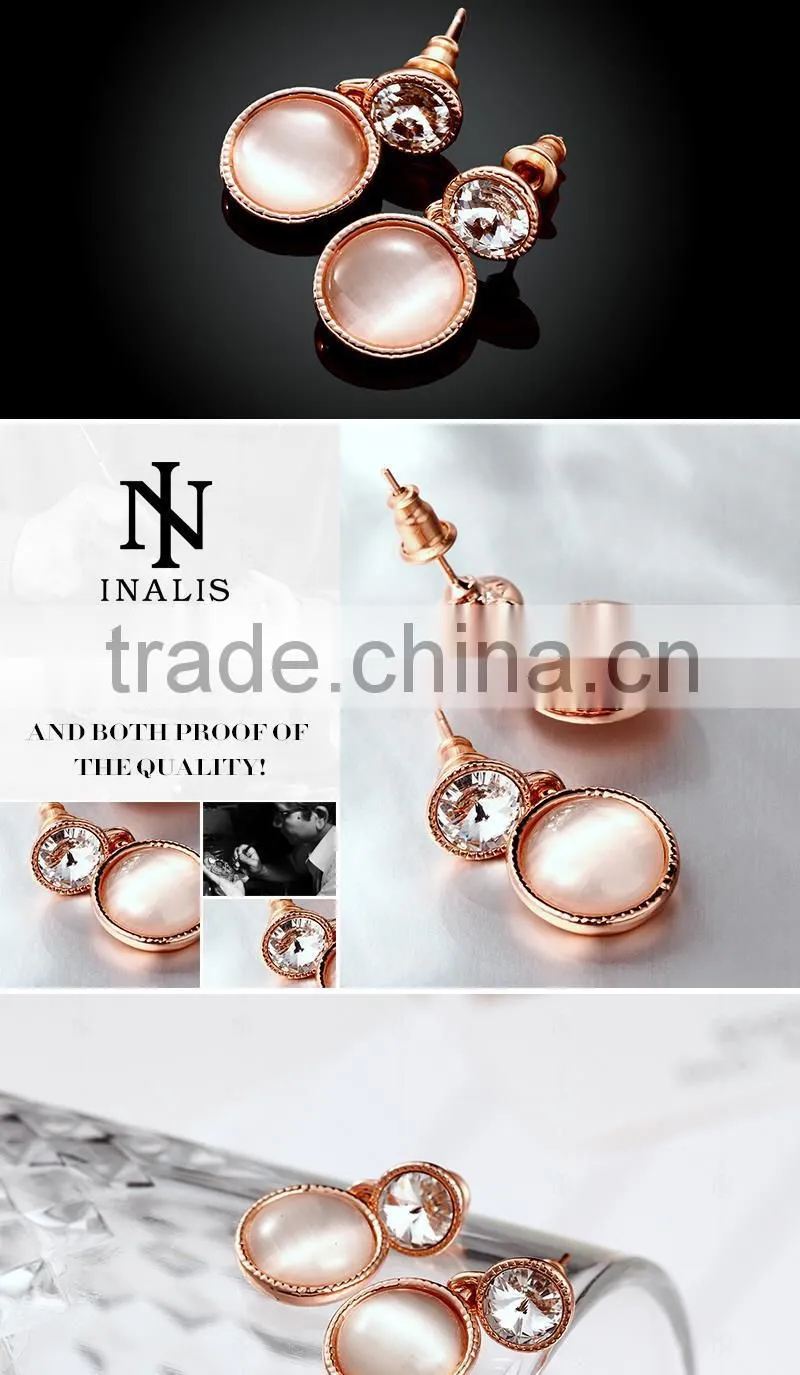 Lekani cateye with diamond 18K Gold fashoin elegant earring
