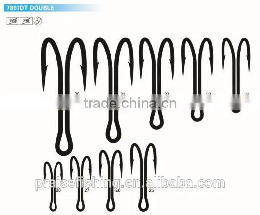 White Nickle high carbon steel PR-7897DT DOUBLE wholesale fishing hook
