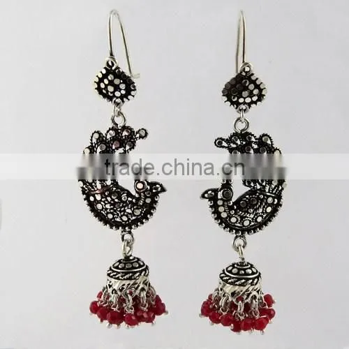 Floret !! Red Garnet 925 Sterling Silver Earring, Gemstone Silver Jewelry, Handmade Silver Jewelry
