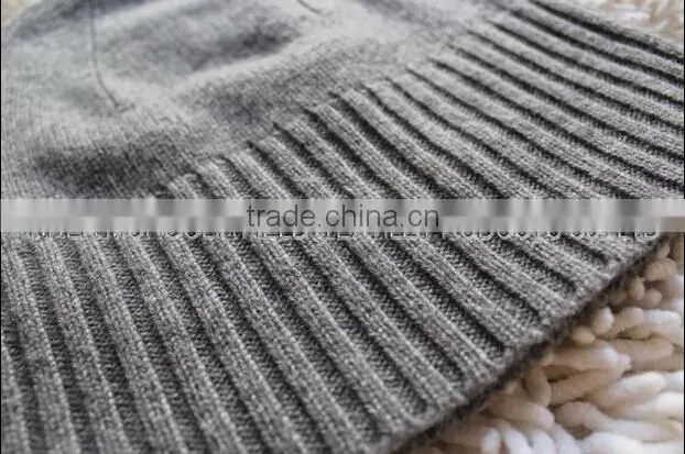 Cashmere Slouchy Beanie in Dark Heather Grey