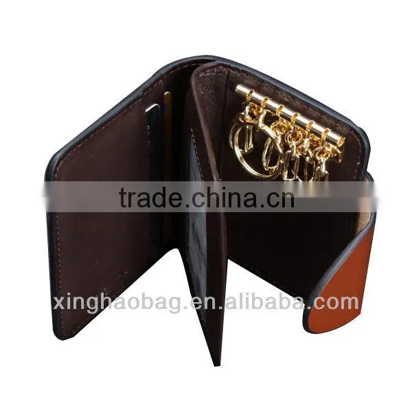 high quality waterproof genuine leather key case holder bag made in china