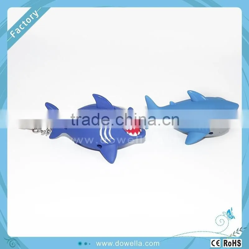 Multi-fonction shark shaped LED keychain with sound led keychain light