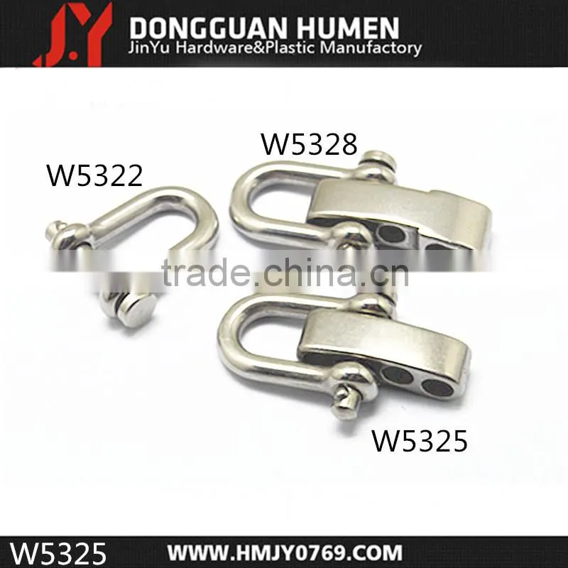 Stainless Steel U shackle buckle , metal screw d shackle