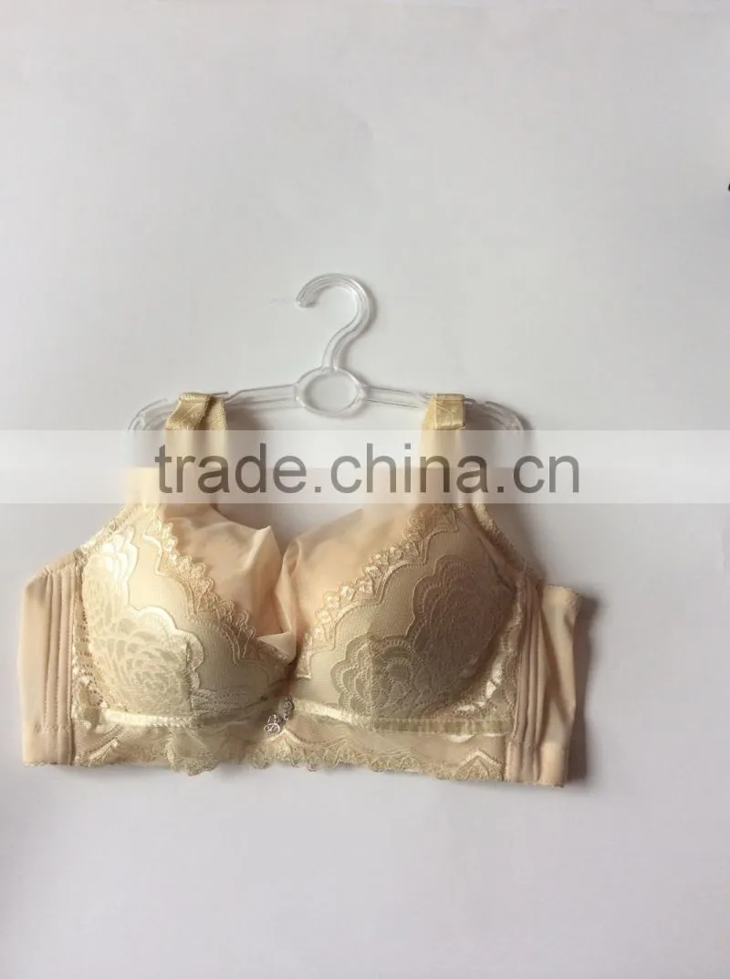 Pretty Flesh Fancy Embroidery Lace Girls Bra