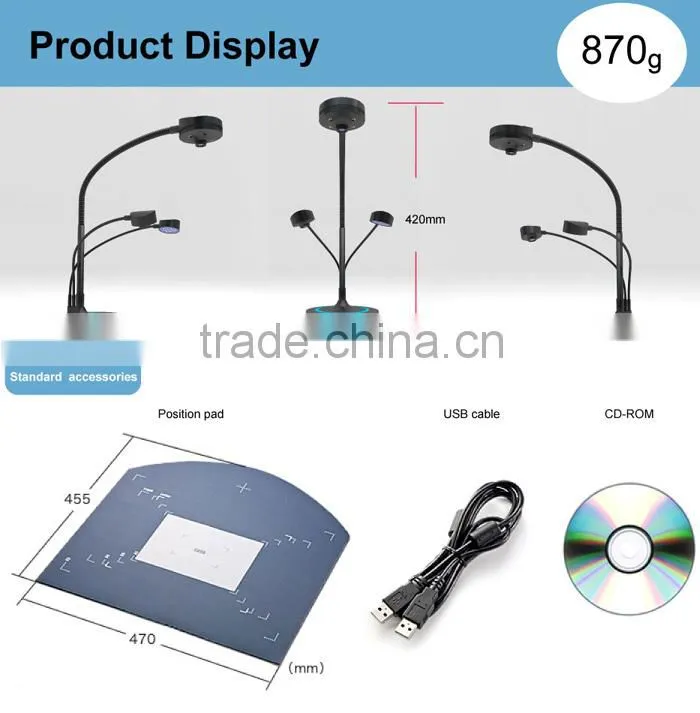 New Hot selling 5mega pixel HD resolution classroom 150 to 300 usd digital overhead projector visualizer price