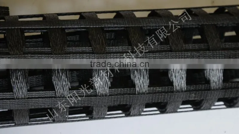 Biaxial polyester geogrid wall soil reinforcement with CE