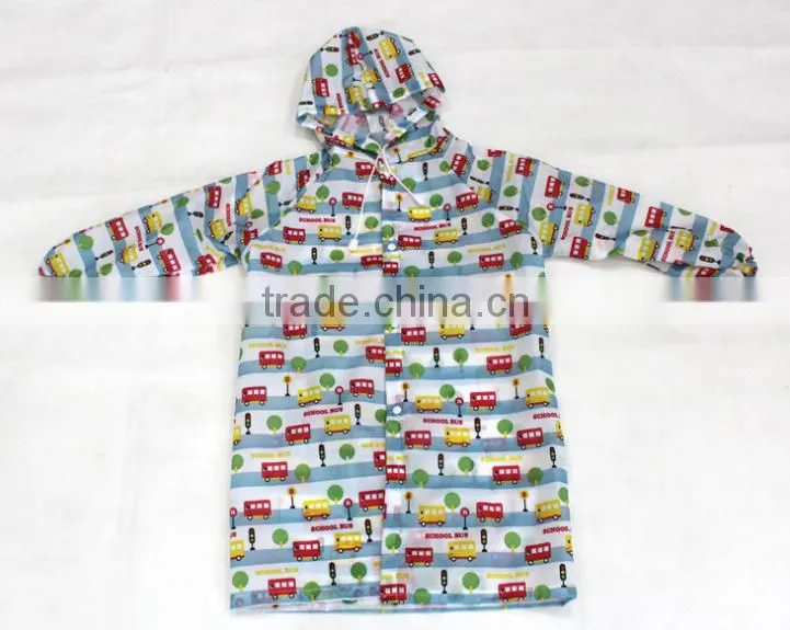 PU fabric rain jacket print logo in raincoats wholesale