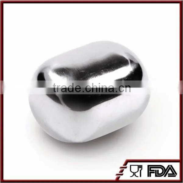 pearl shape high quality non-toxic stainless steel ice cube whisky stone for red wine