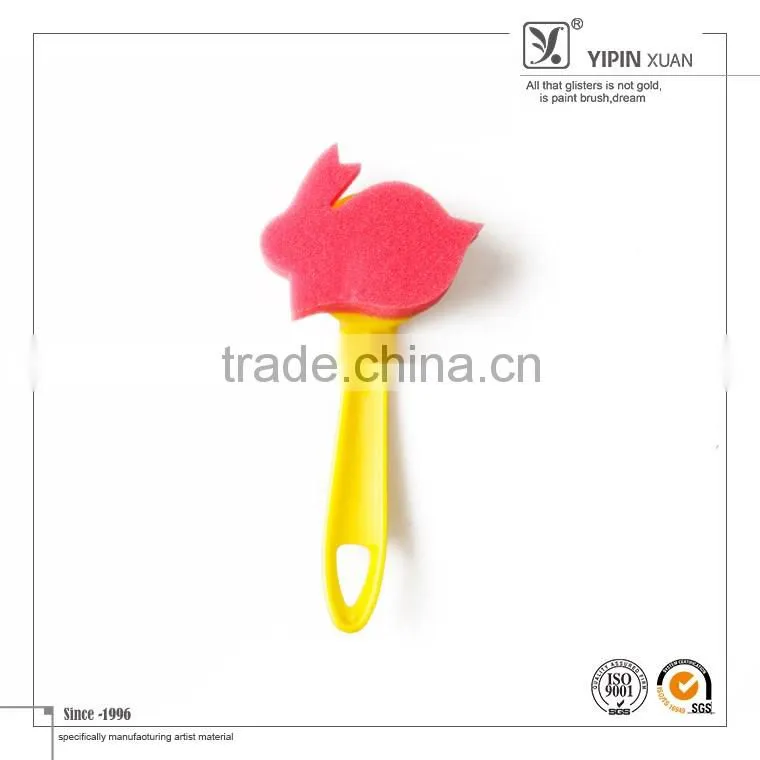 6 pcs/set Plastic Handle Animal Shape Sponge Brush In Art
