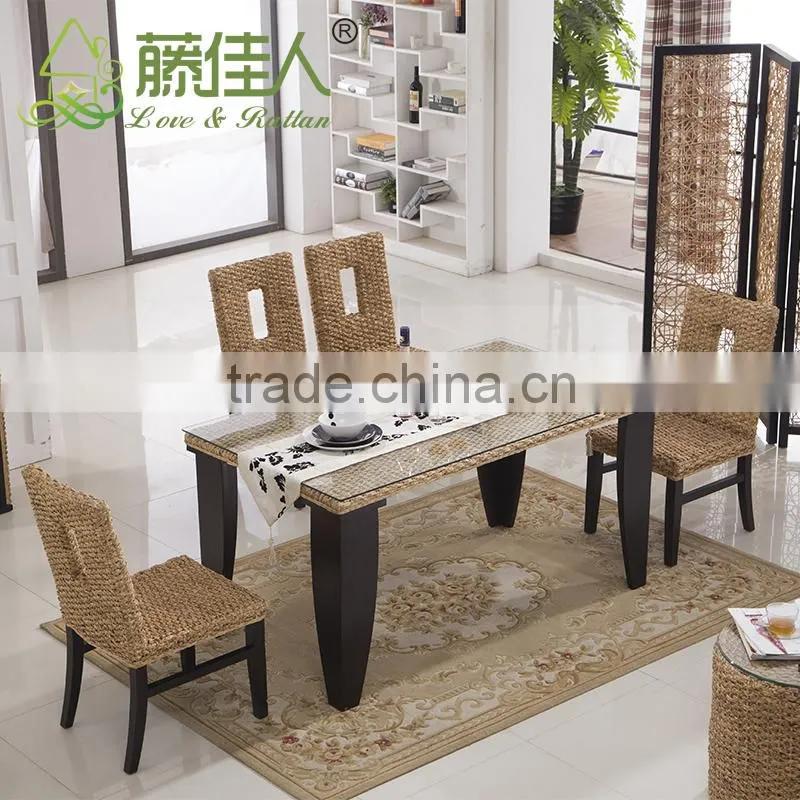 High Quality 4 Seat Pizza Hut Cafe Single Restaurant Wicker Woven Booth
