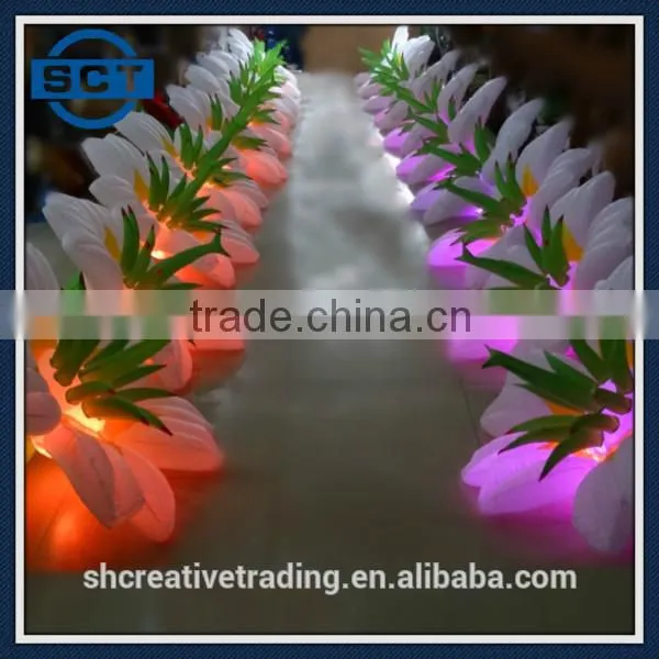LED Gaint Inflatable Lighting Flower Chain for Wedding Party Stage Decoration 10m Long