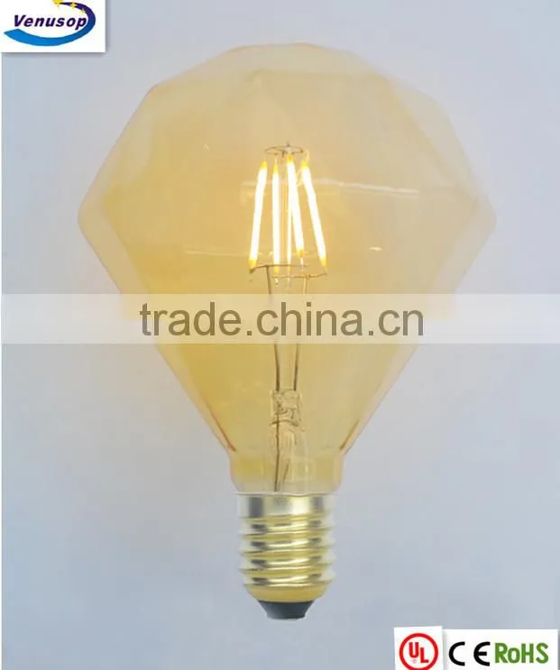 diamond appearance amber LED filament bulb decorative light-bulbs E27 240V