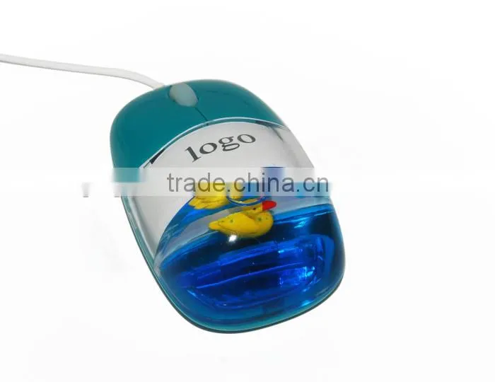 New computer USB wired gift liquid aqua mouse with light-up logo