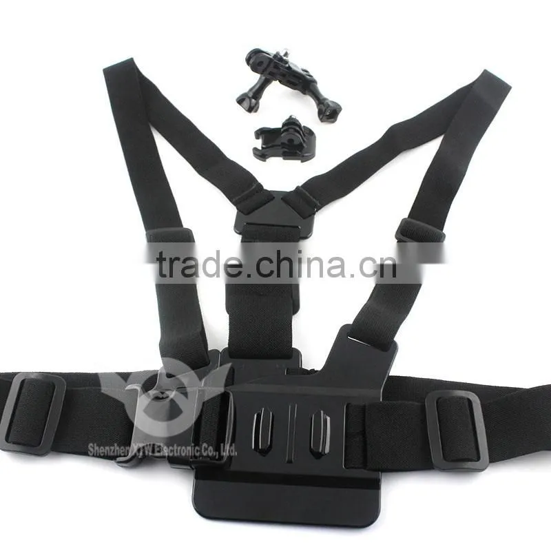 A Model:chest body stra chest belt for Gopro Hero 2/3/3+/4/4 Session, gopro accessories with 3-way adjustment base