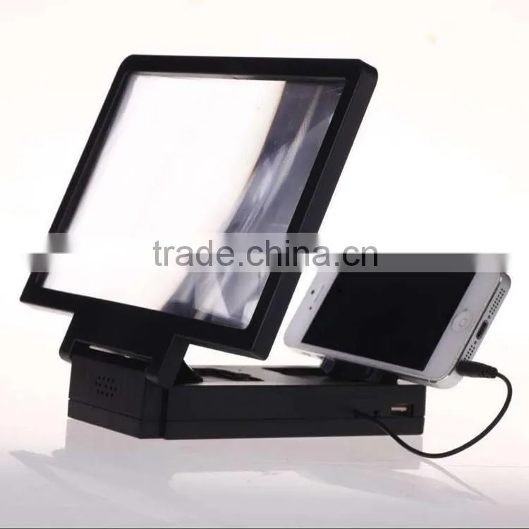 Foldable 3D Mobile Phone Enlarge Screen Magnifier with speaker,cellphone screen magnifier