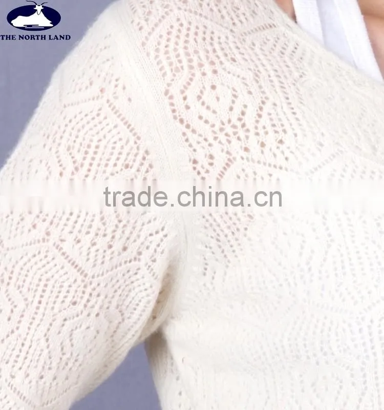 Women's C Neck Pullover with Hollow Out Design CSW15120805L