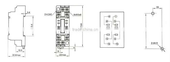 PYF08A-E General Purpoe Mini 8pin Automatic Plastic Solid State Relay Socket with CE