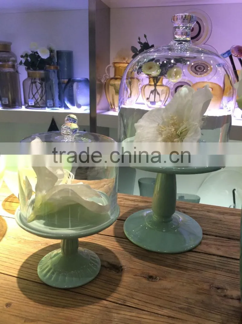 Clear dome Green Ceramic base Cake Decoration