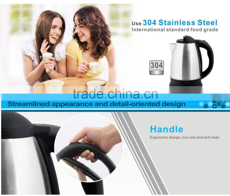 1.7L CE Rohs Electric Water Kettle stainless steel Hotel Electric Kettle