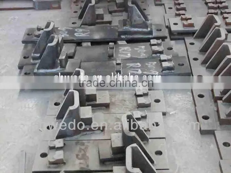 railway tie plate with chair used in turnout