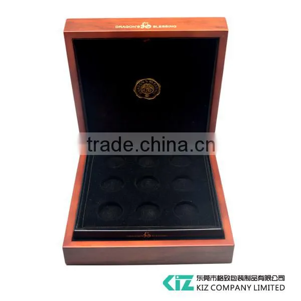 High-end Wooden Commemorative Coin Box, Medal Box for 9 pcs