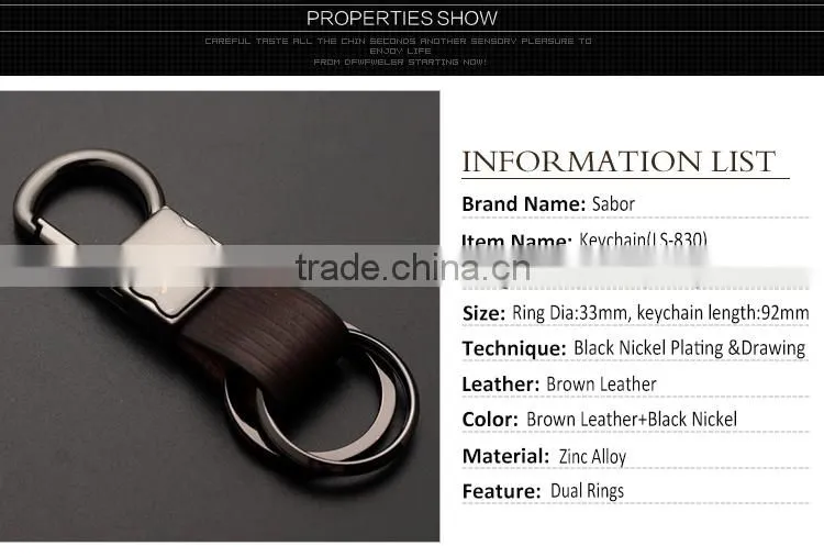 D Shape Hanger Multi Rings Leather Key chains