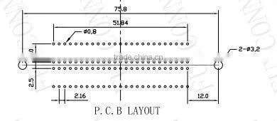 Centronics Champ 90 Degree PCB Mounting Amphenol Female 100 Pin Centronix Connector 2.16mm Pitch