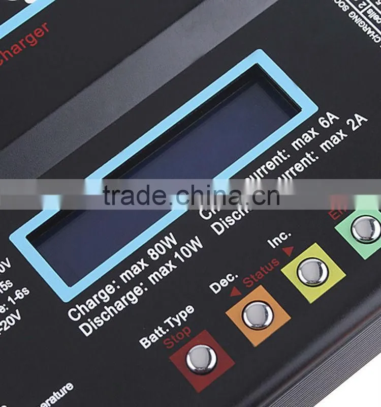 B6AC 80W 6A NiCd/MH/LiLo/LiFe/Pb RC Battery Balance Charger