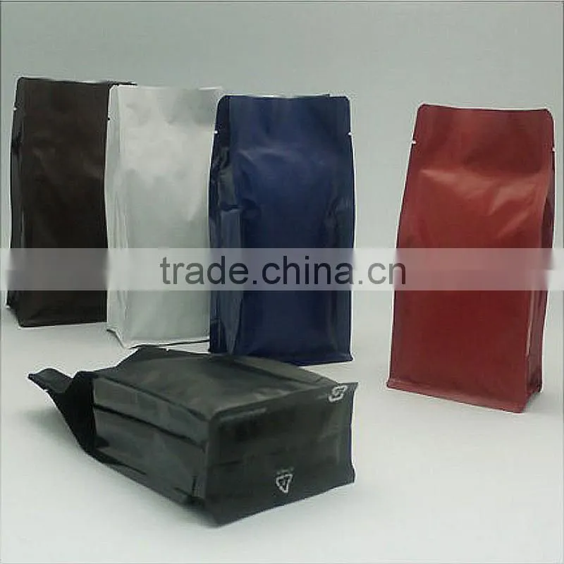 custom printed flat bottom quad seal pouch food packaging bag