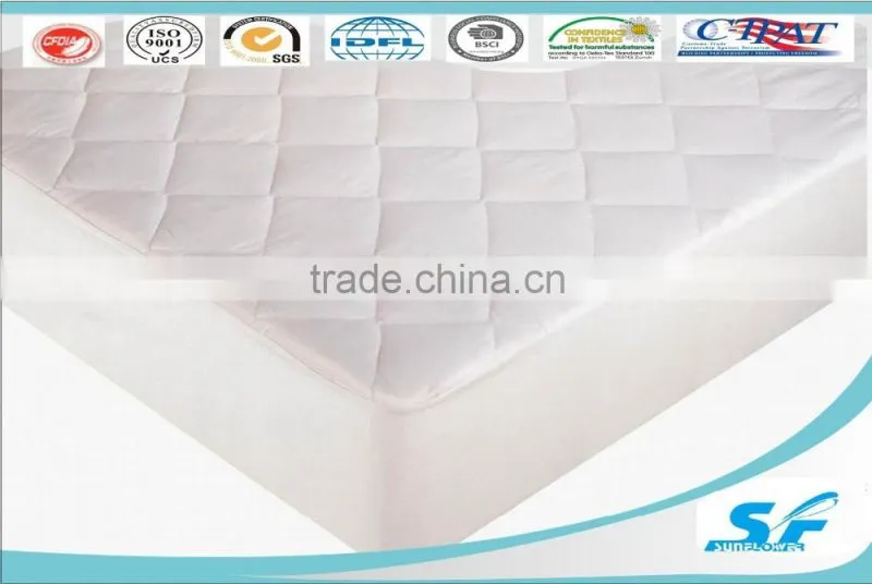 hollow fiber fill and polyester cotton quilted mattress protector with skirt