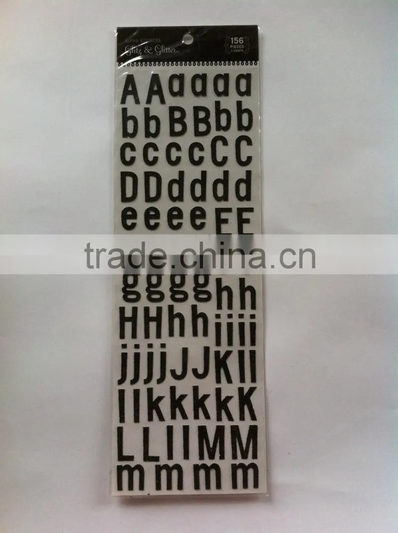 New design alphabet letter paper sticker,removable sticker paper,pvc sticker paper