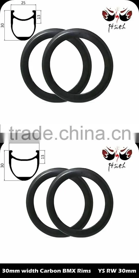 30mm wide 20er carbon child's rims 50mm deep BMX rims, ETRTO BSD 406mm carbon BMX rims factory direct selling
