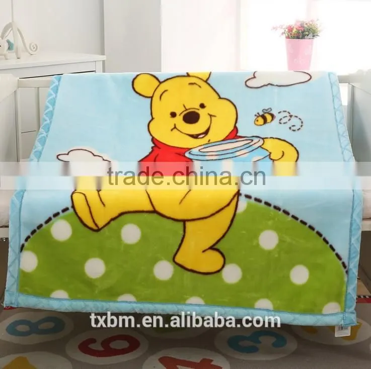 Cartoon 100% polyester coral fleece baby blanket baby bedding sets