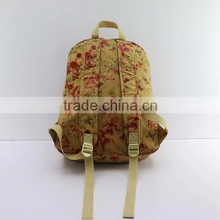 New trend girls' real wood veneer printing multifunctional folding Backpack